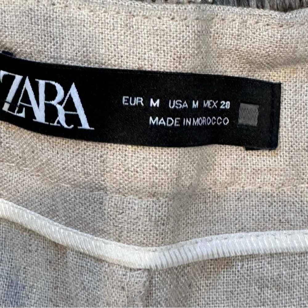 Zara Women Linen-Blend Pareo Trousers
